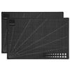 2Pcs Cutting Mat A3 Black Model Cut Pad Paper Rubber Stamp Engraving Scale Board