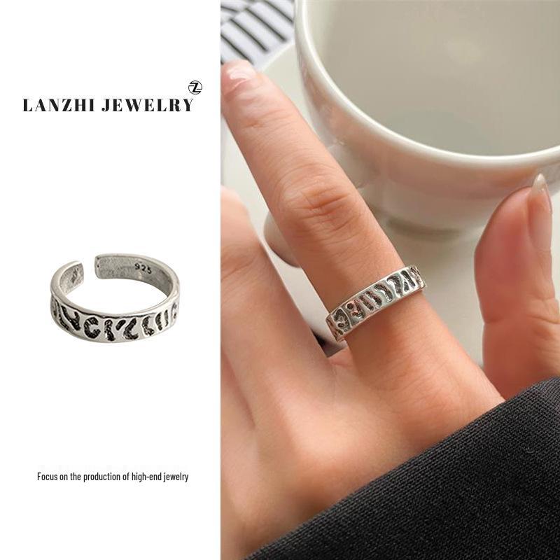 Тайское серебро Женское наборное кольцо - Серебро 925 пробы, Нишевый дизайн, Простые и универсальные украшения