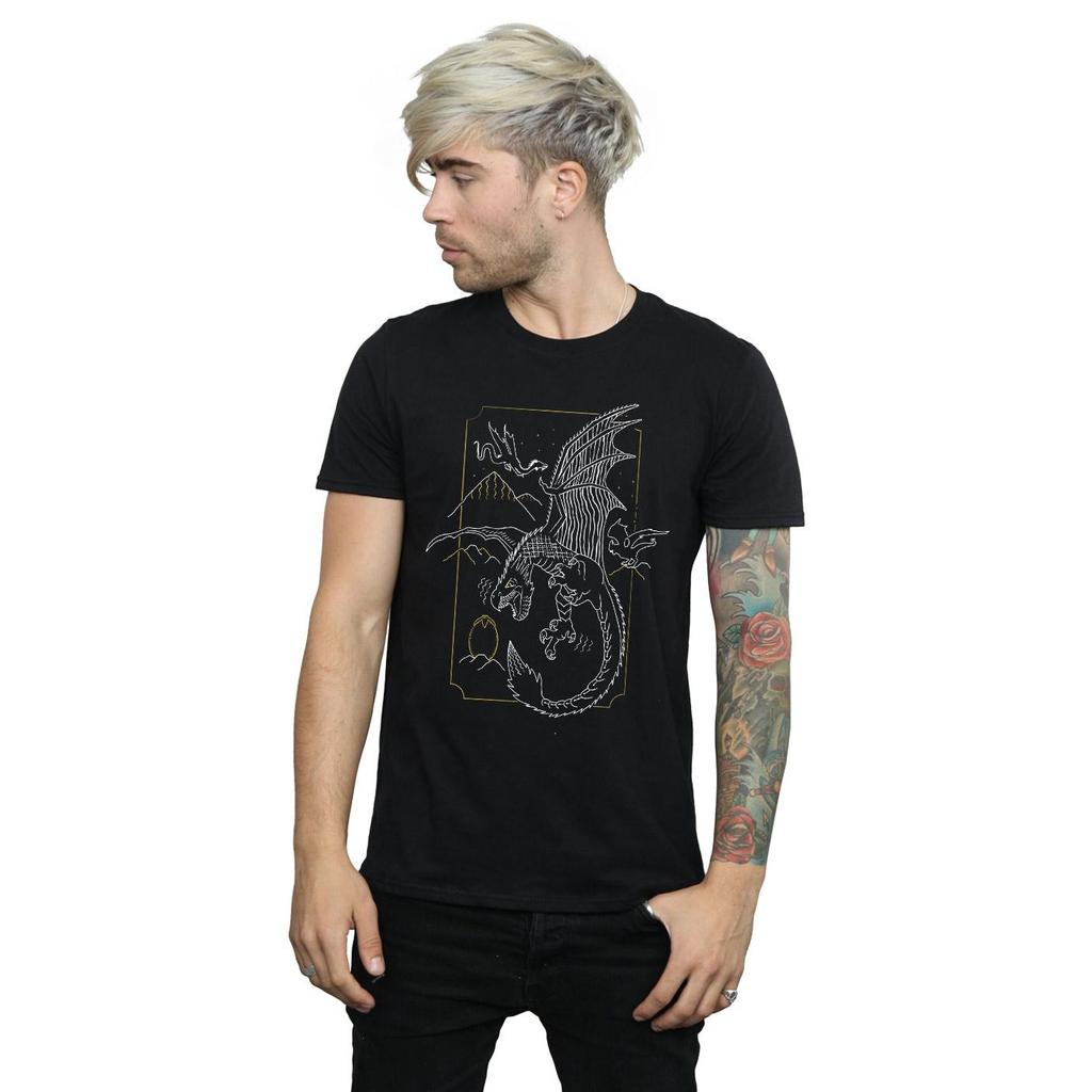 Harry Potter Mens Dragon Line Art T-Shirt