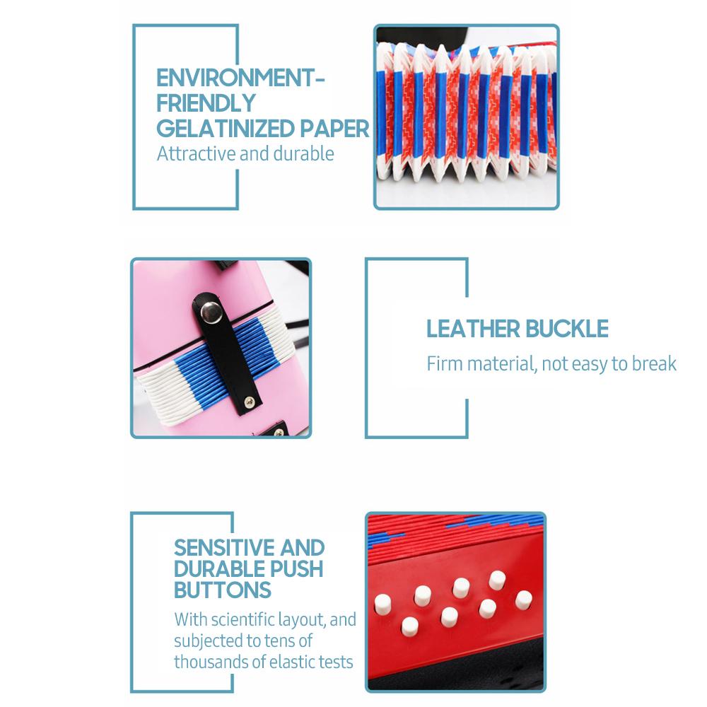 Kids Children Accordion 17-Key 8 Bass Mini Small Accordion Educational Musical Instrument for