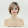 Синтетические короткие светлые парики для женщин, парик с прямыми волосами и косой челкой, женский парик, косплей, костюм на Хэллоуин, парик для ежедневного использования