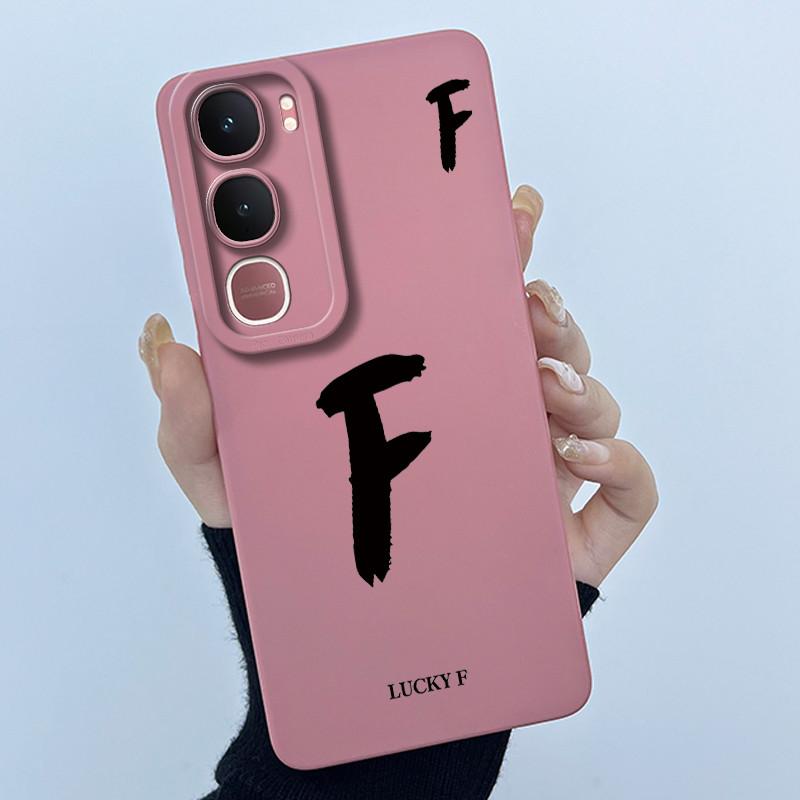 For Vivo Y21d Case Cover Lucky Initial Letter Silicone Soft Matte Phone Bumper for Vivo Y21d Y 21d VivoY21d 4G 5G 2025 Casing