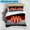3pcs Monaco Football club Printed Bedding Set Duvet Cover Closure Includes 1 Duvet Cover & 2 Pillowcases Bedding Sets Home Decor Gifts