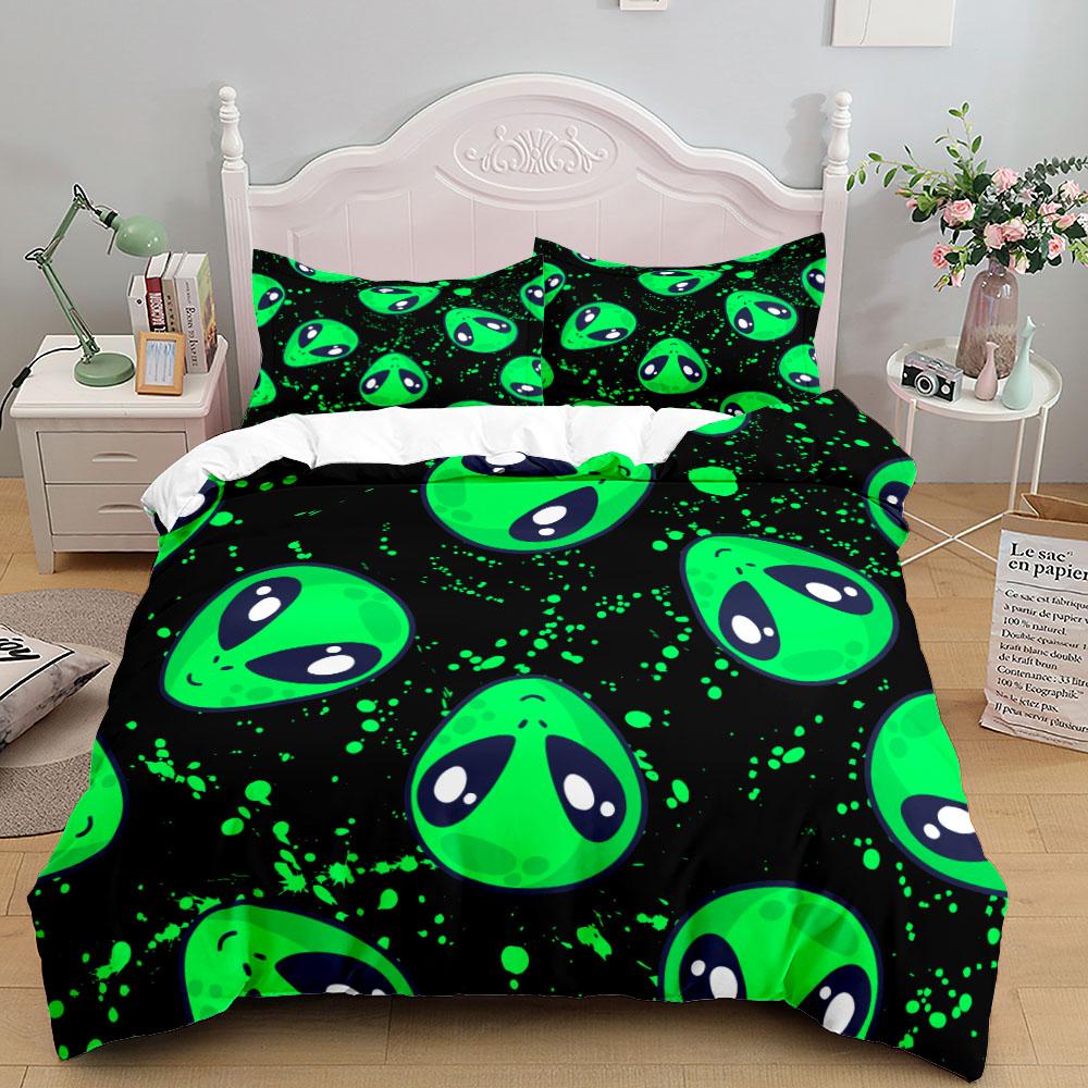 Aliens Children Duvet Cover Set UK Single Double Queen US Twin Full King Size Bed Linen Set