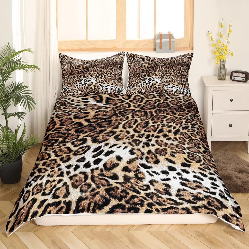 Покрывало с леопардовым принтом, розовый, пастельный, с рисунком гепарда, пододеяльник, комплект постельного белья с принтом животных, радужная галактика, покрывало размера King Size