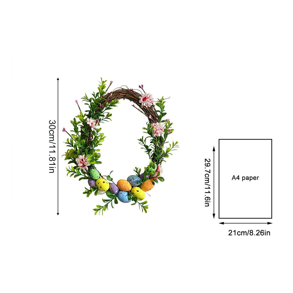 Natural Feel  Artificial Easter Decorative  Wreath, Green