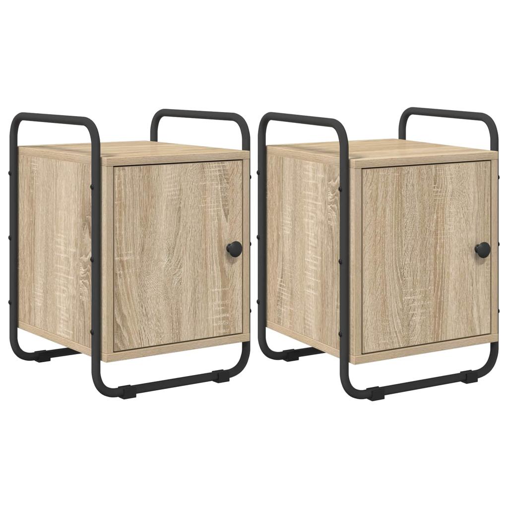 Nightstand 2 Pcs. Sonoma Oak Engineered Wood