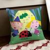 Ben And HHollys Little Kingdom Cushion Cover Reversible Soft Durable Pillow Cover Home  Car MultiScene Use for Daily Comfort