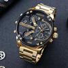 Diesel DZ7333 men's watch Gold strap Black dial 57 mm + box