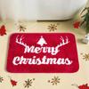 Christmas Bathroom Rug Xmas Snowflake Door Mat Flannel Floor Mat Absorbent Non-Slip Bath Mat for Xmas Home Decor
