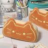 Кавайный мягкий пенал для кошек, милая мультяшная сумка для карандашей, сумка для хранения канцелярских принадлежностей, косметичка большой вместимости, школьные офисные принадлежности