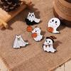 Spooky Themed Halloween Ghost Brooch In Geometric Design Ideal For Punk Style Accessories Costume