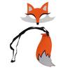 Fox Face Mask Tail Set Soft Felt Halloween Animal Mask Costume with Tail for Halloween Dress Up