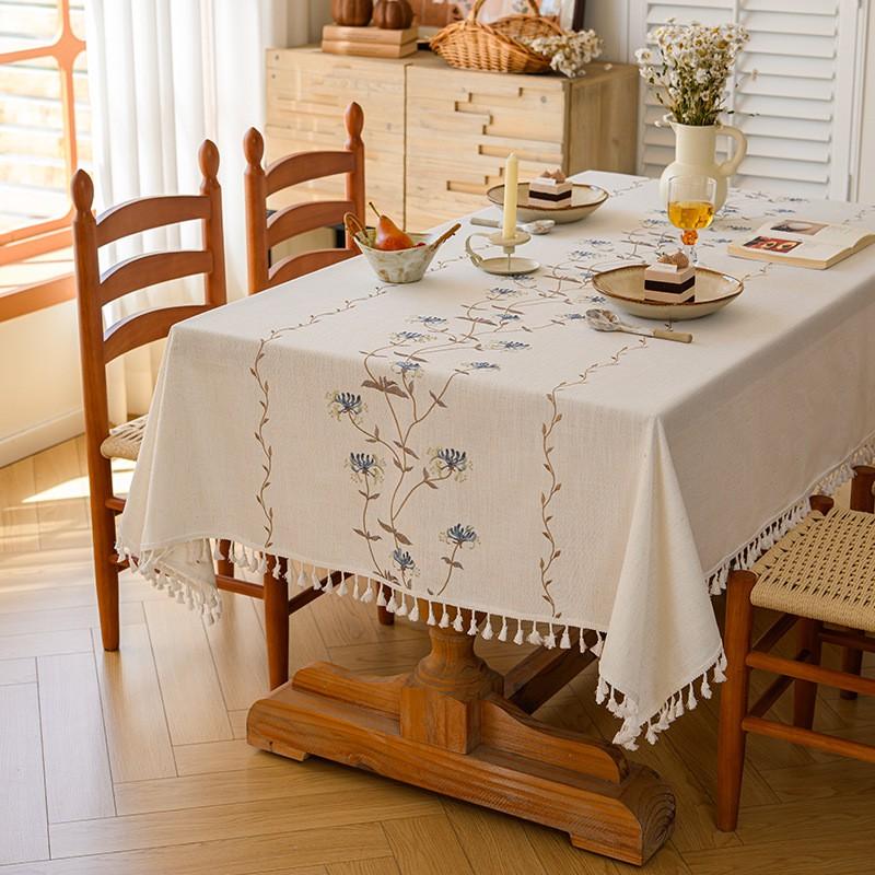 Waterproof Floral Tablecloth Dining Table Coffee Small Fresh Country Style Cotton Blend Rectangular