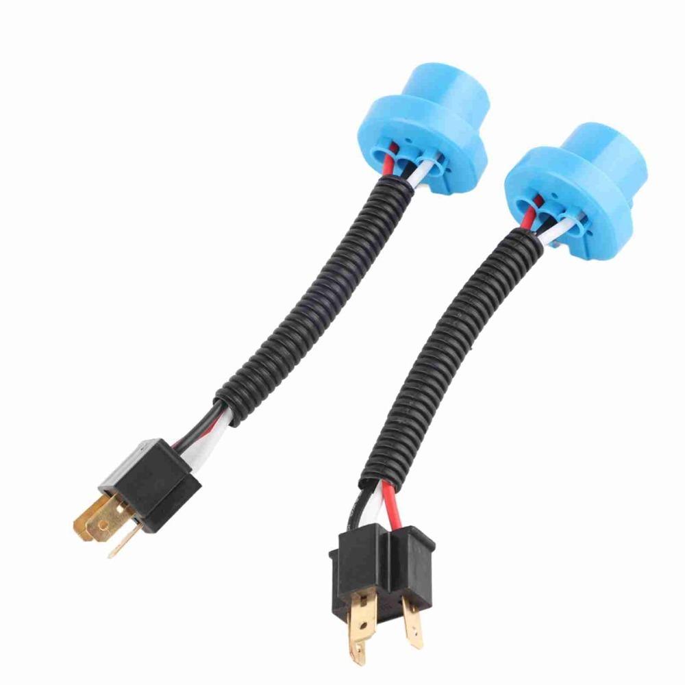 2Pcs Easy Install Headlight Conversion Adapter Plug and Play Auto Headlamp Harness Auto Headlight