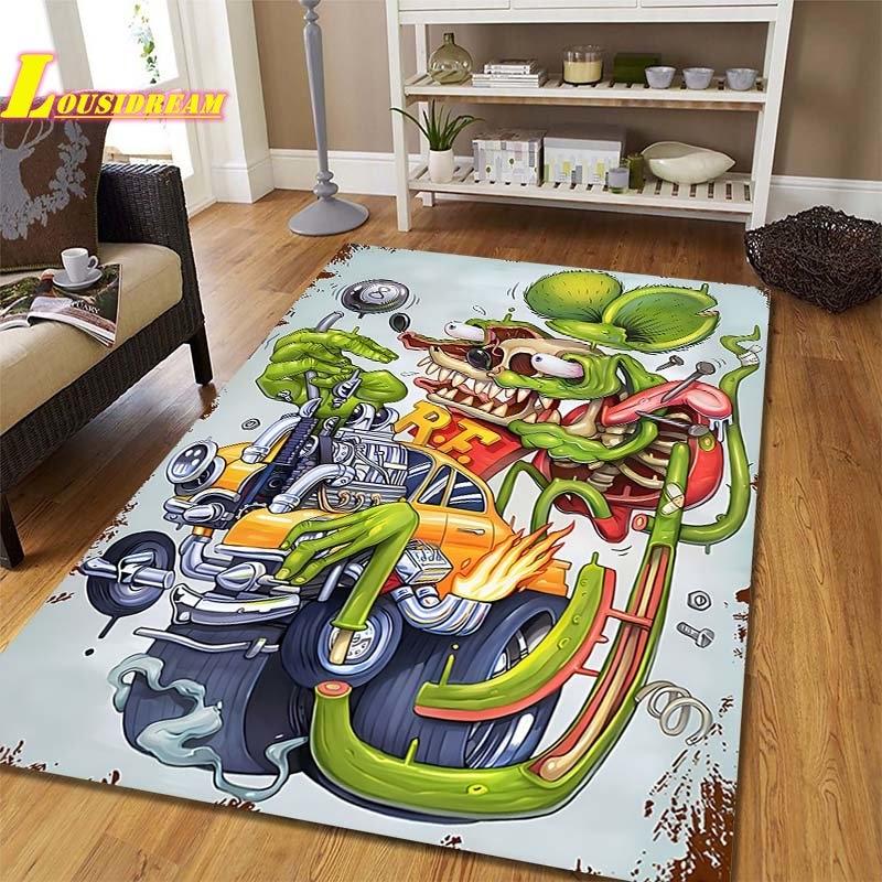Коврик в стиле крыса в стиле фанк, детский игровой ковер для ползания, ковер для гостиной, спальни, кухни, ванной комнаты, балкона, противоскользящий коврик, реквизит для фотосъемки