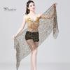 Belly Dance Hip Scarf Sequin Woven Wrap Skirt Hollow Out Mini Skirt Waistband Oriental Indian Dancer Sash Performance Carnival Costume Accessory