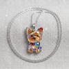 2D Flat Yorkshire Terrier Necklace Acrylic Dog Pendant Necklace Puppy Neck Chain  Decoration