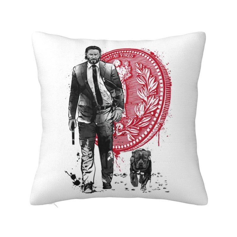 Custom John Wick Cushion Cover Polyester Keanu Reeves Movie Pillow Case for Sofa Car Square Pillowcase Living Room Decoration