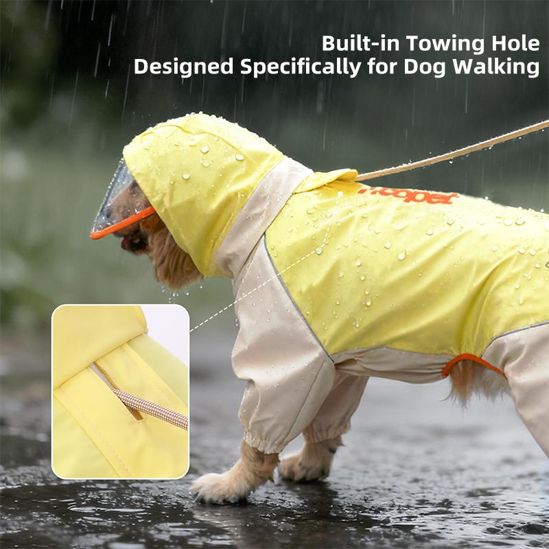 Dog raincoat large breed golden retriever clothes labrador jacket pet big dog four leg waterproof dirty proof rain poncho