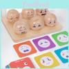 Wooden Emotional Expression Matching Ball Learning Toy Children Play Interactive