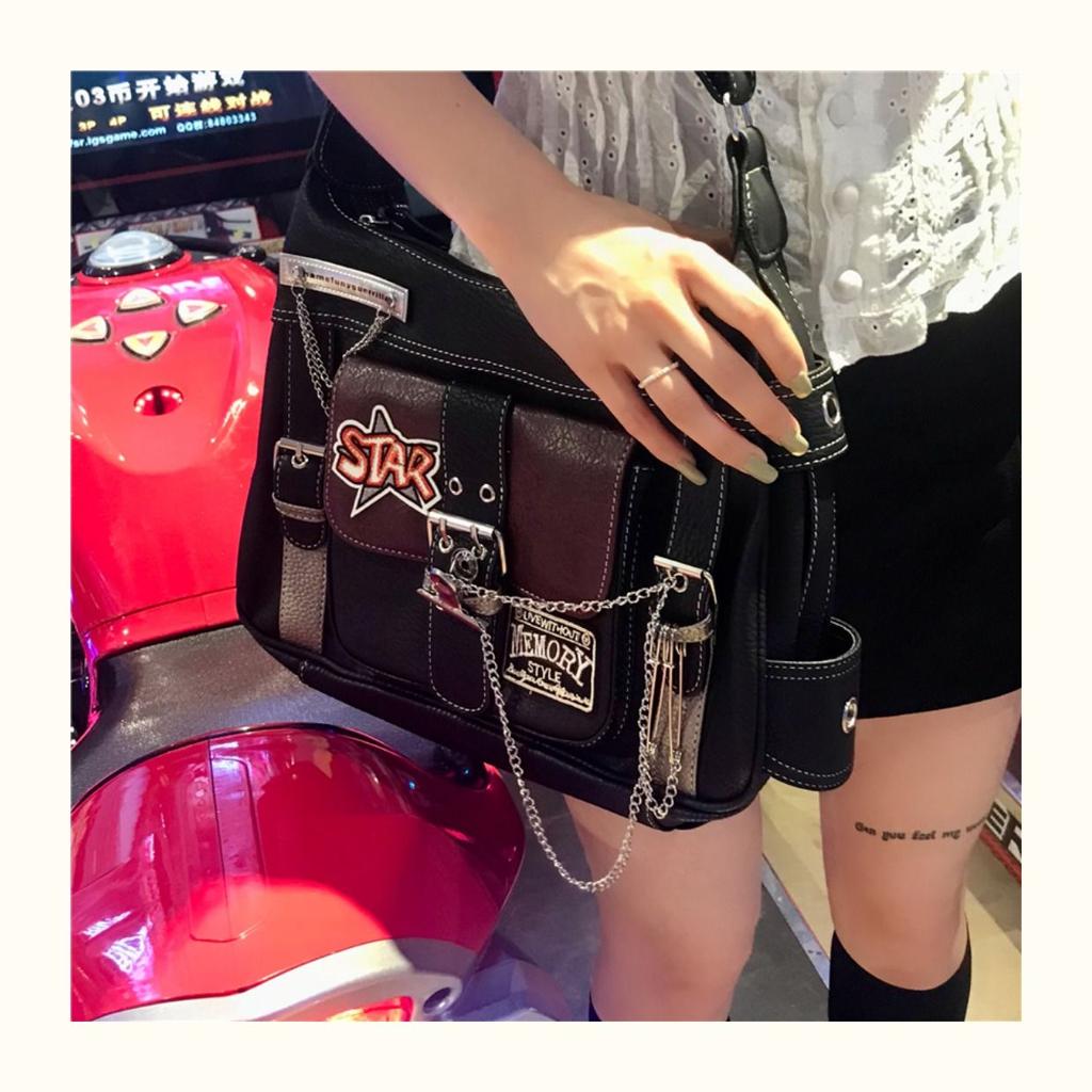 2025 New Original Vintage Medieval Bag Personalized Motorcycle Soft Leather Spice Girl Crossbody Shoulder Bag