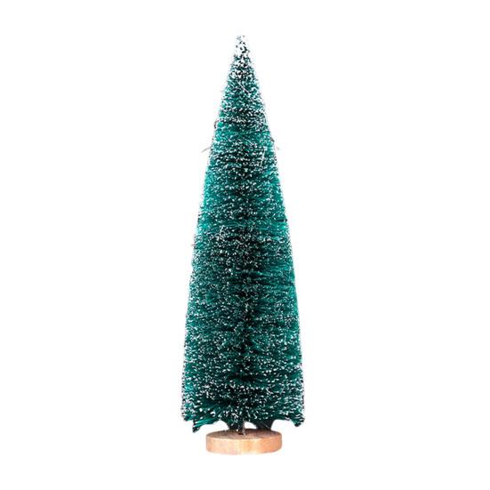 Mini Christmas Tree Sisal Snow Frost Artificial Pine Tree With Wooden Base