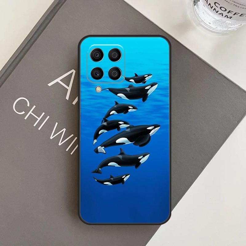 Кейс для телефона Samsung Galaxy M31 M11 M34 M13 M53 M51 M14 M54 M12 M32 M52 M16 M36 M56 M15 M35 M55 с изображением косаток