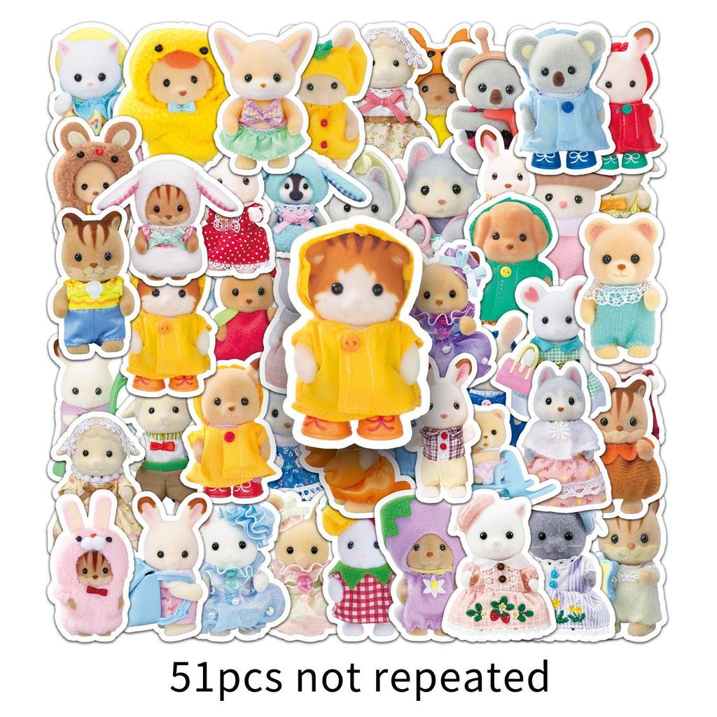 51 стикер Sanrio: Милые Куклы и Модные Аксессуары для Телефонов, Дневников, Бутылок для Воды.