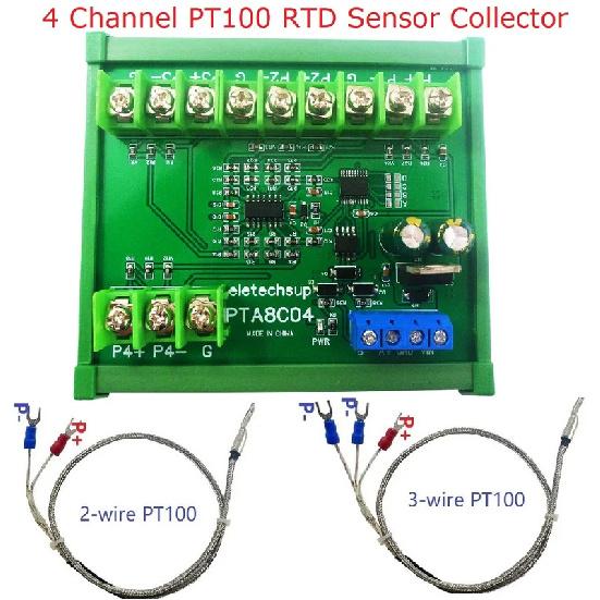 4ch 500 Celsius PT100 Thermocouple RTD emperature Sensor RS485 Temperature Sensor Module Modbus RTU Board Paperless Recorder