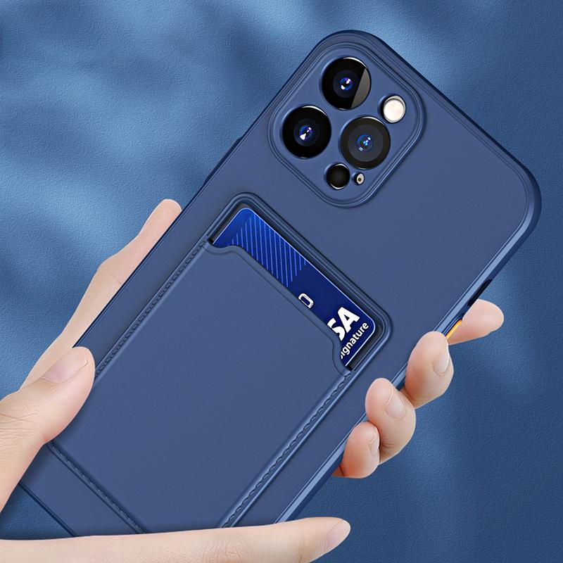 Кошелек Мягкий Силиконовый TPU Держатель для Карты Чехол Для Для Iphone 15 14 13 12 11 Pro XS Max Mini XR X XS 8 7 Plus Обычный Бампер Чехол