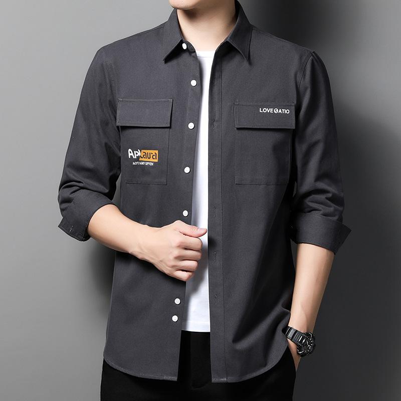 Японская ретро-рабочая рубашка, мужская рубашка с длинными рукавами, новая весенняя рубашка, свободная и универсальная повседневная модная куртка