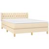 Maison Exclusive - Sommier à lattes de lit avec matelas Crème 140x200 cm Tissu