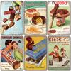 Chocolate Metal Plaque Vintage Delicious Chocolate Bar Cake Metal Tin Signs Retro Wall Decor Coffee Shop Dessert House Bakery