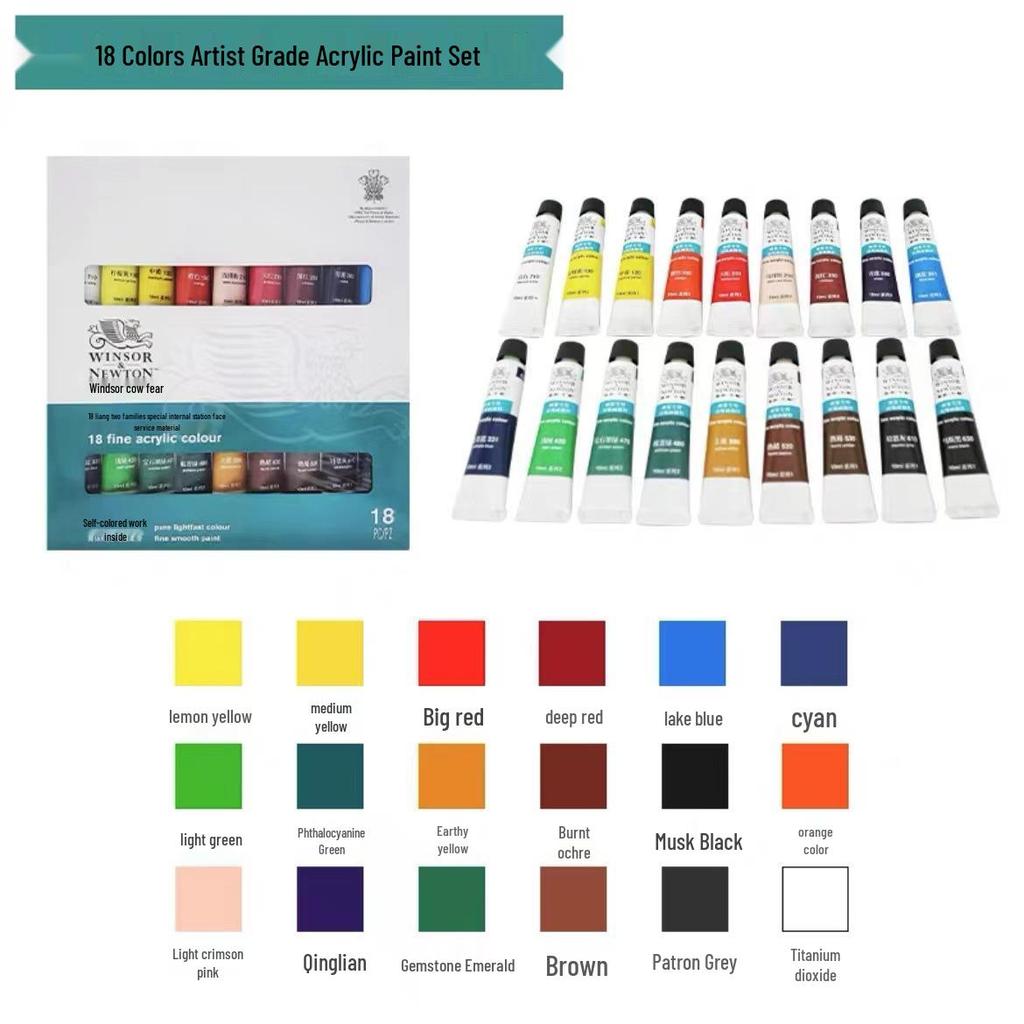 Набор акриловых красок Winsor & Newton - Водостойкий, отдельные тюбики для искусства и настенной живописи