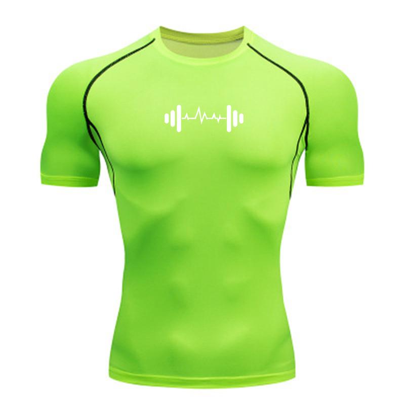 Men's Compression Shirt Gym Workout Breathable Sport Quick Dry Fashion Tight Jogging Training Fitness Elasticity Tops Tee Summer T-Shirts
