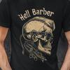 Hell Barber Skull Shirt | Vintage Barber Skull Tee | Gothic Biker Graphic T Shirt | Retro Barber Shop Aesthetic Gift