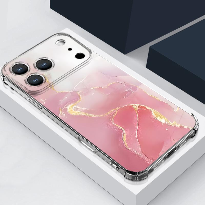 Цветной чехол для телефона с мраморным узором для iPhone 17e 17 16 15 14 Pro Max 14 13 Pro 16 Ударопрочный Мягкий Прозрачный Карман для карты Чехол