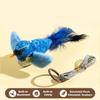 Chirping Bird Cat Toy Interactive Flapping Wings Plush Bird Toy, Elastic Rope To Relieve Boredom and Resist Scratching and Biting