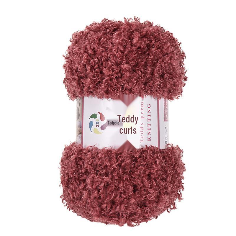 Плюшевая пряжа Teddy Curl из искусственного меха для DIY-волос кукол и объемного шарфа или шапки