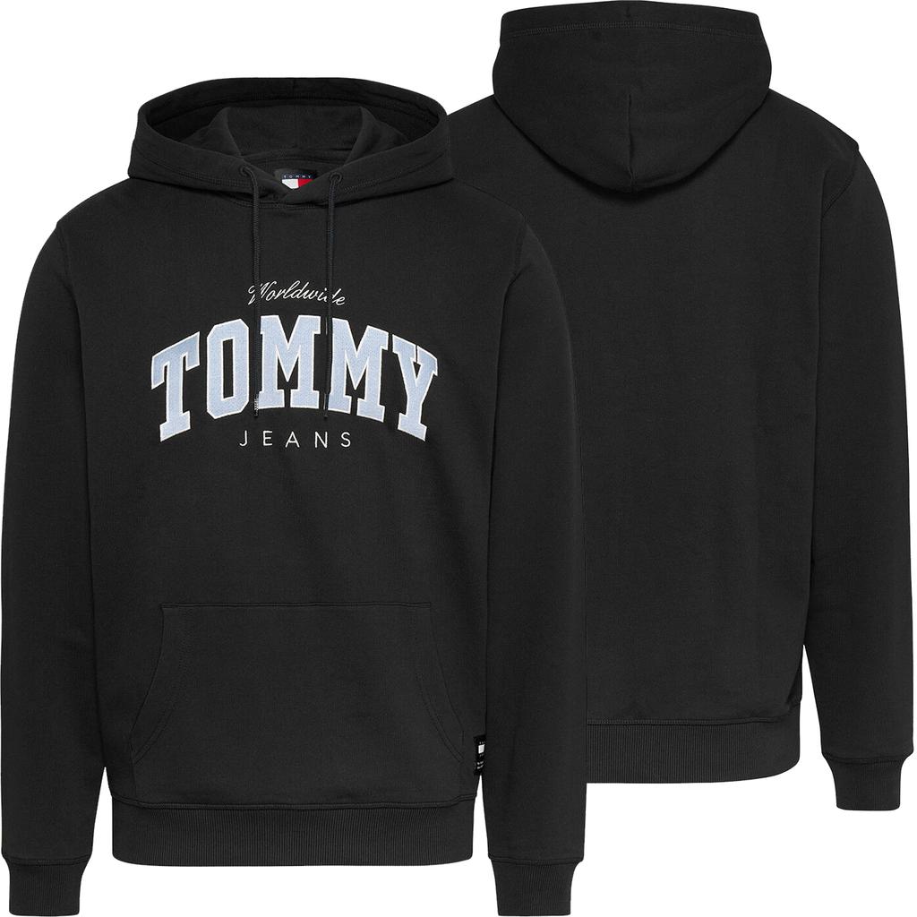 Tommy Jeans Men' Black Kangaroo Sweatshirt Dm0Dm18401-Bds