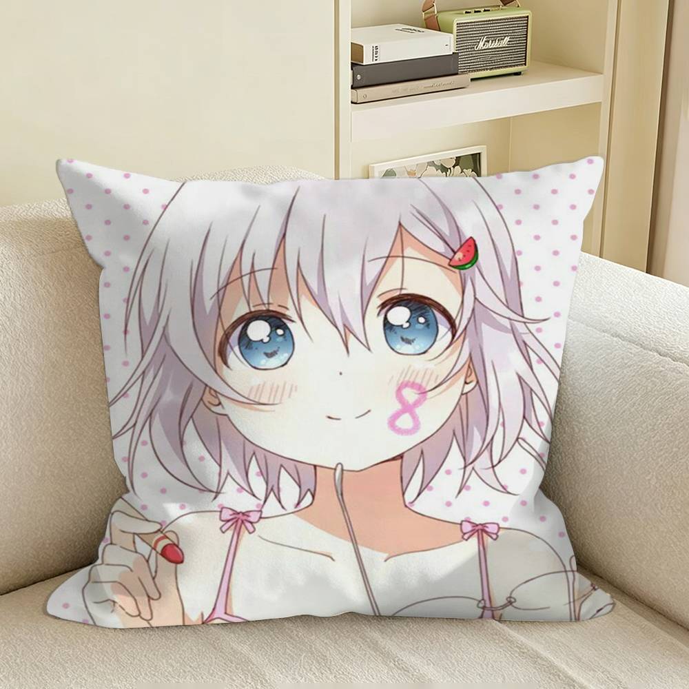 GLAnime YYuru Yuri Akkarin Square Sofa Pillow Cover Solid Color Living Room Home Decor Cushion Case