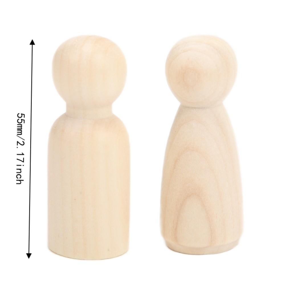 20pcs Male And Female Wooden Peg Dolls 55mm Size Wooden Craft People For DIY Painting