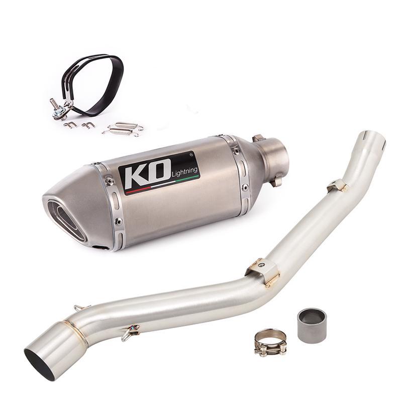 51MM Exhaust Pipe For Suzuki DR650 \ S \ SE 19-22 Motorcycle Muffler Mid Link Pipe Escape Connect Tube Slip On Stainless Steel