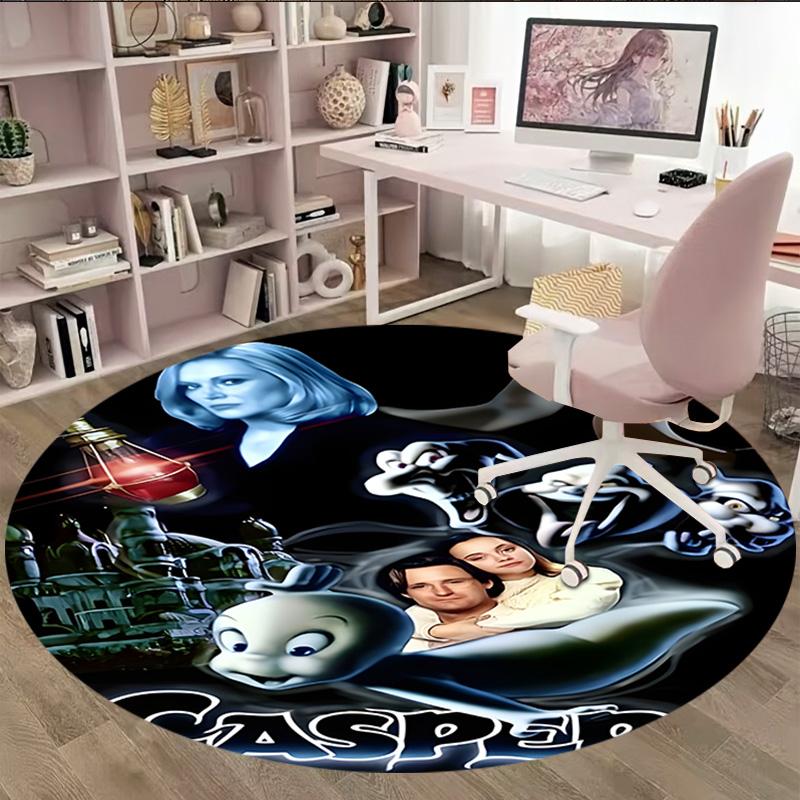 1pc Casper1 Carpet, Round Rug, Comfortable, Suitable for Entryways, Living Rooms, Office, And Bedrooms, Christmas Decoration