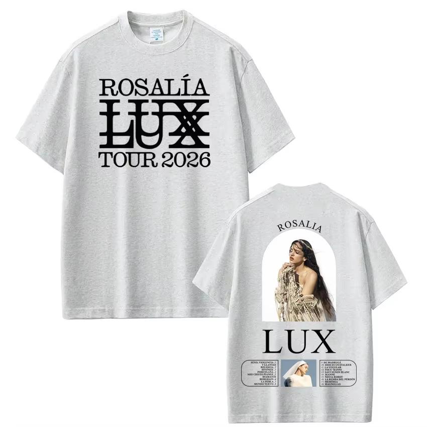 Rosalía Rosalia LUX Tour 2026 Printed Tshirt Men Women Cotton Aesthetics Loose Tshirts Shortsleeved Fashion Harajuku Tshirts