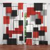 2pcs Plaid Pattern Printed Curtain for Home Decor-Rod Pocket Window Treatment for Bedroom, Kitchen, Living Room