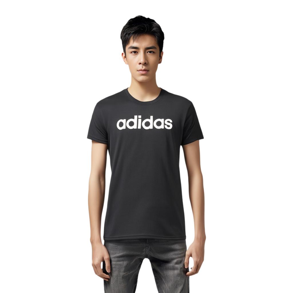 adidas Neo M Ce Меланжевая футболка Модная футболка с круглым вырезом Удобная футболка с коротким рукавом Мужские топы Черный CV6966