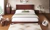 180X200 platform bed with headboard and slatted frame, brown