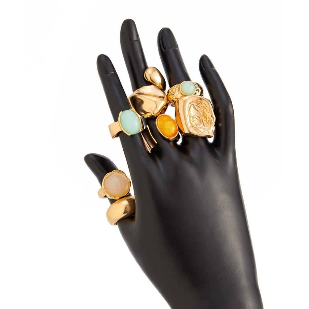 Набор колец с неровным отверстием, 5 шт./7 шт., штабелируемые, ретро, металлические, массивные, гладкие, для повседневной носки